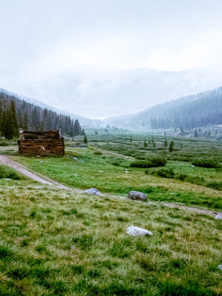 mayflower gulch trail on a cloudy day on 35mm film